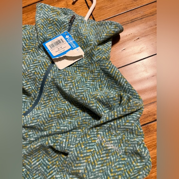 NWT Columbia Fleece Pullover Size SMALL Green Half Zip Sweatshirt - Picture 9 of 10